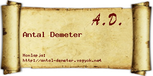 Antal Demeter névjegykártya